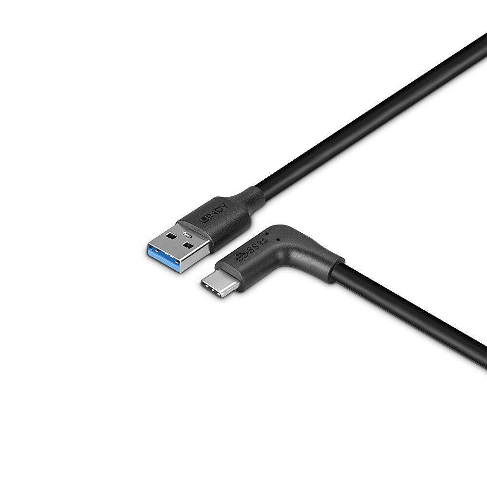 Lindy Lindy USB 3.2 A to C kaapeli 90° kulmalla 0,5m - Lourun verkkokauppa