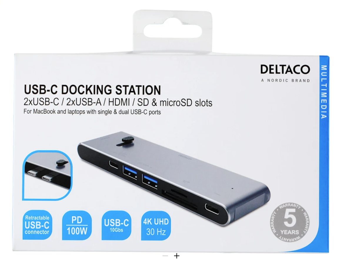 DELTACO USB-C DOCKING STATION MACBOOK