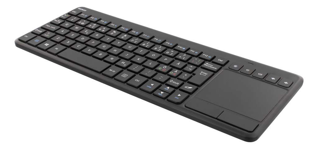 Deltaco Langaton mininäppäimistö kosketuslevyllä, Nordic