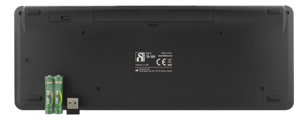 Deltaco Langaton mininäppäimistö kosketuslevyllä, Nordic