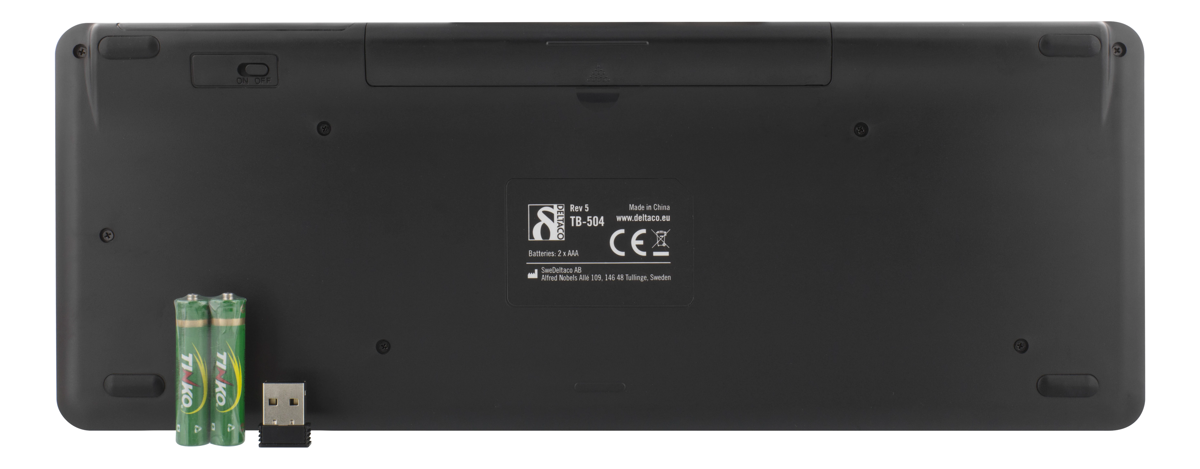 Deltaco Langaton mininäppäimistö kosketuslevyllä, Nordic