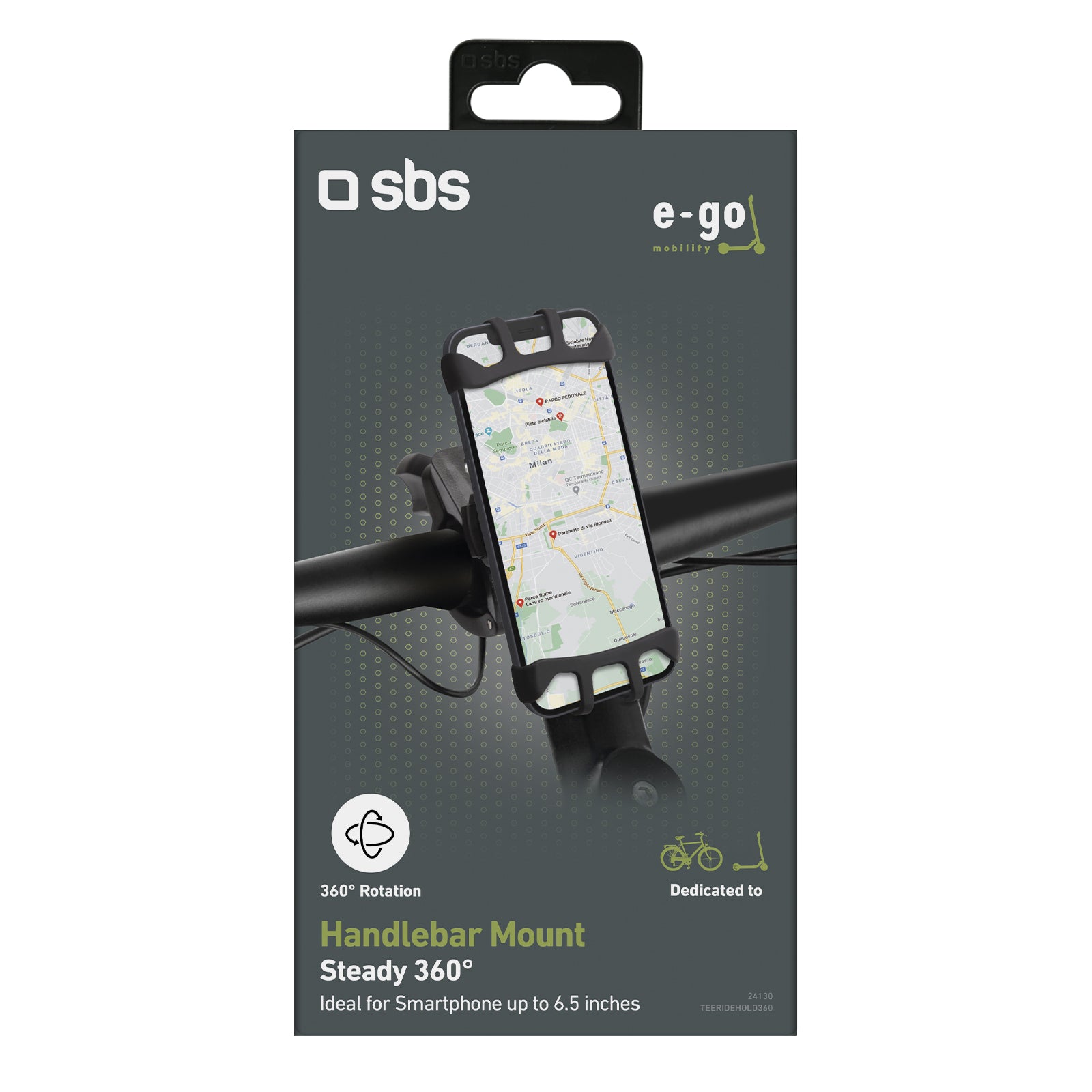 SBS E-GO STABLE 360 puhelinteline pyörän ohjaustankoon