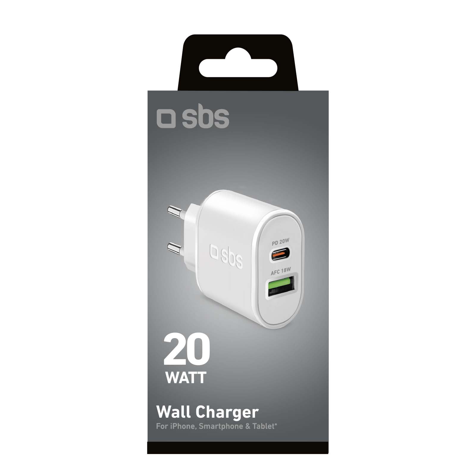 SBS matkalaturi USB-C + USB-A 20W
