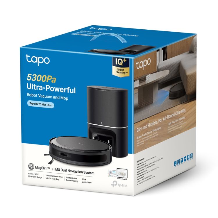 TP-LINK Tapo RV20 Max Plus robotti-imuri tyhjentävällä telakalla