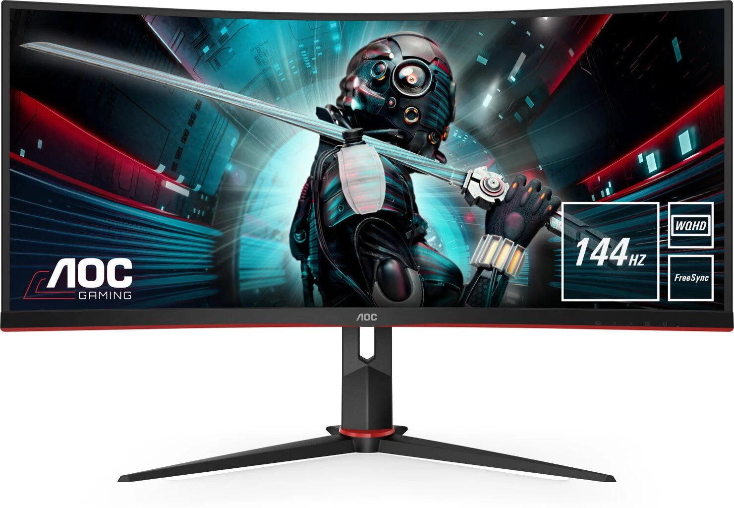 34" AOC CU34G2XE/BK - 3440x1440 - Näyttö - Lourun verkkokauppa
