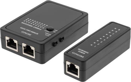 Deltaco kaapelintestaaja RJ45/RJ12 & BNC, 2-osainen, musta (MD-107) x2 - Lourun verkkokauppa