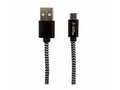 ENJOY punottu microUSB kaapeli - 3m musta/valkoinen - Lourun verkkokauppa