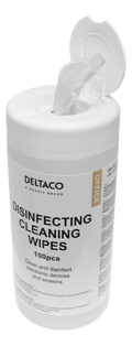 Deltaco Office Desinfiointipyyhkeet, 100kpl putki - Lourun verkkokauppa