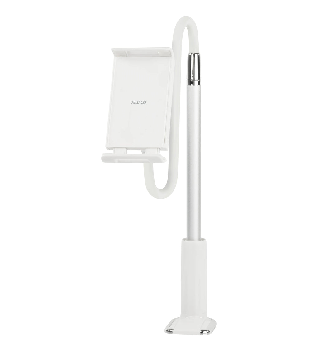 DELTACO Puhelimen tai tabletin pöytäteline, valkoinen