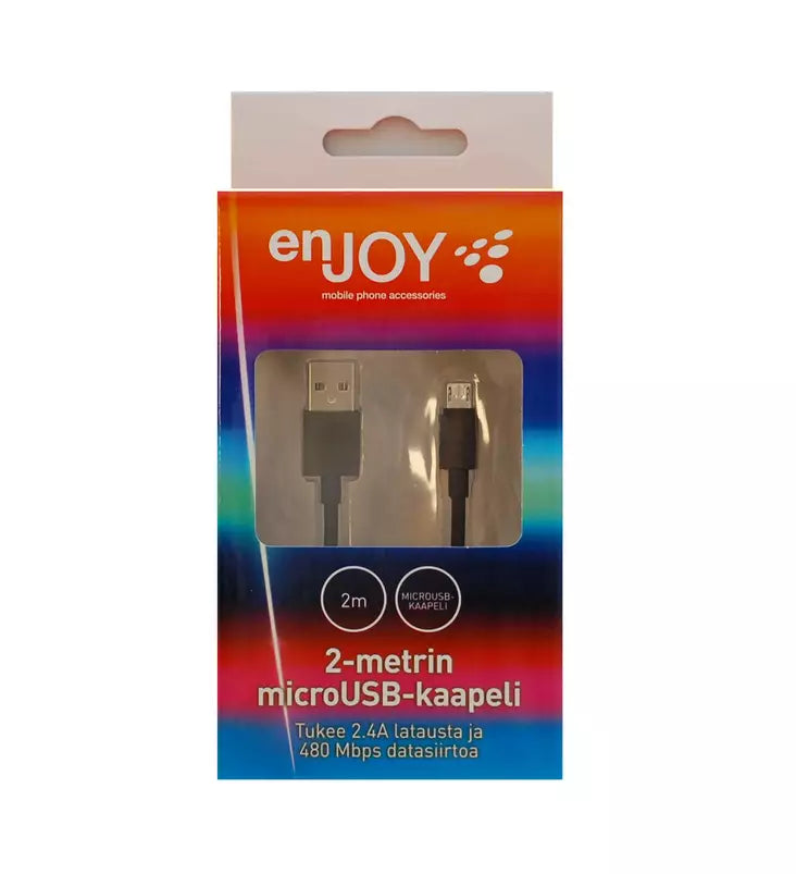 Enjoy 2-metrin microUSB-kaapeli, 2m - Lourun verkkokauppa