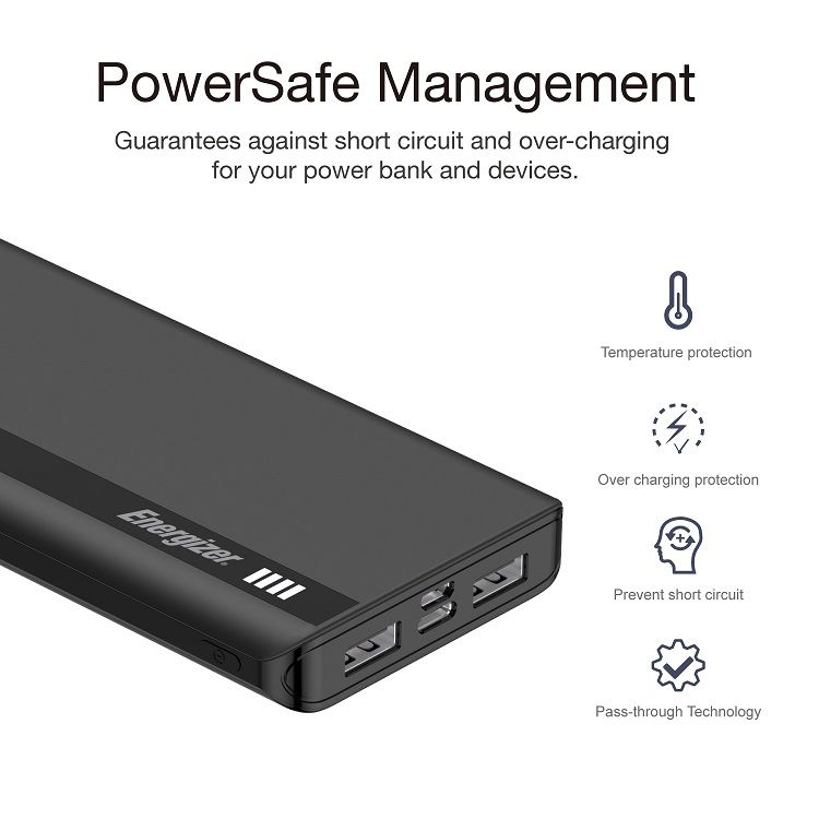 Energizer Powerbank 10000mAh kahdella USB latausportilla