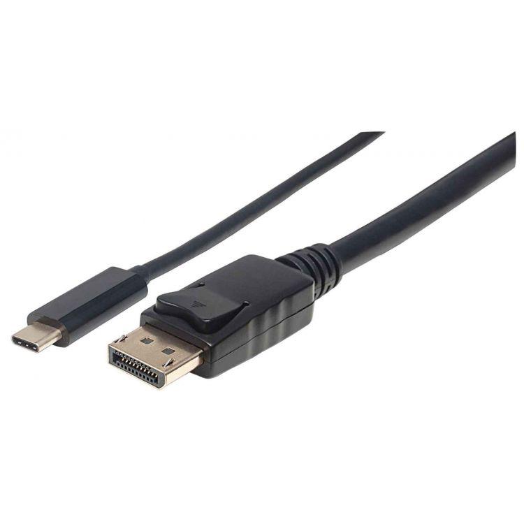 Manhattan USB-C - DisplayPort -sovitinkaapeli, 4K, 1m - Lourun verkkokauppa