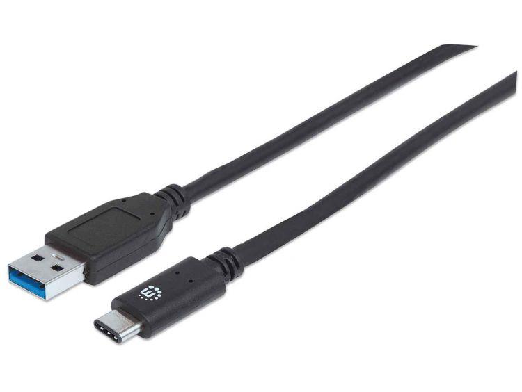 Manhattan USB-C - USB-A 1m, 10 Gbps -kaapeli (10 vuoden takuu) - Lourun verkkokauppa