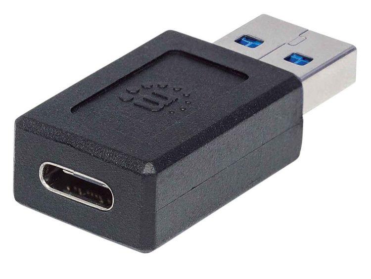 Manhattan USB-C - USB-A -adapteri, 10 Gbps - Lourun verkkokauppa