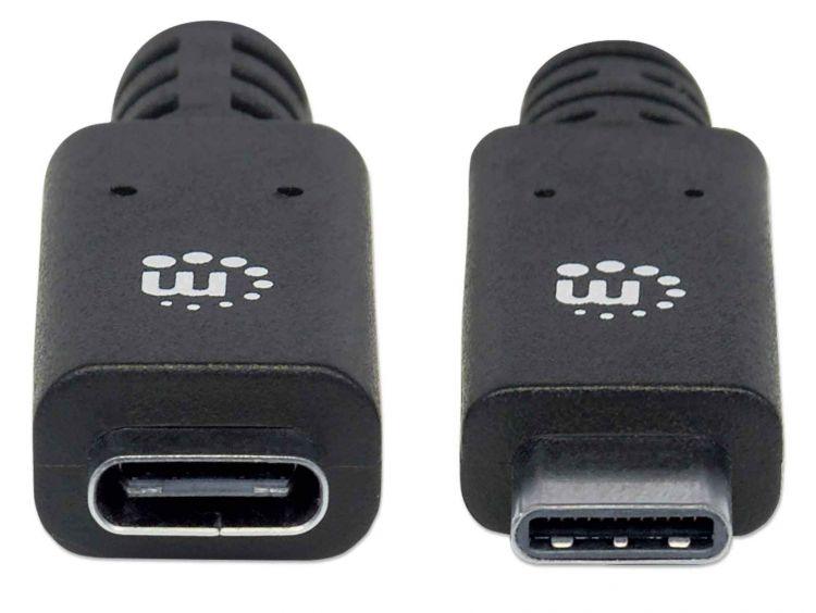 Manhattan USB-C 10 Gb/s jatkojohto, 0.5m - Lourun verkkokauppa