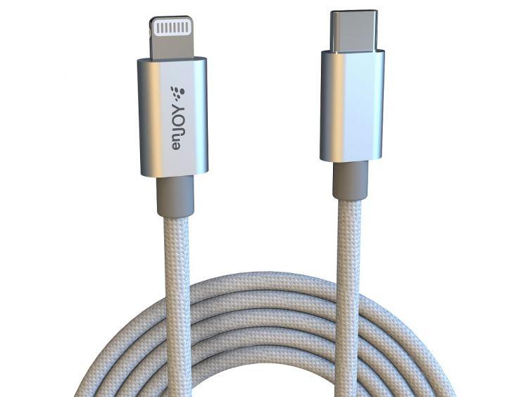 ENJOY 1m punottu USB-C - Lightning pikalatauskaapeli - Lourun verkkokauppa