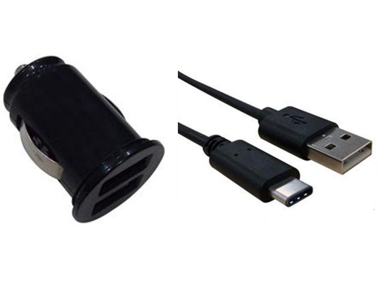 ENJOY 2.4A Autolaturi, 2x USB-portti, USB-C - Lourun verkkokauppa