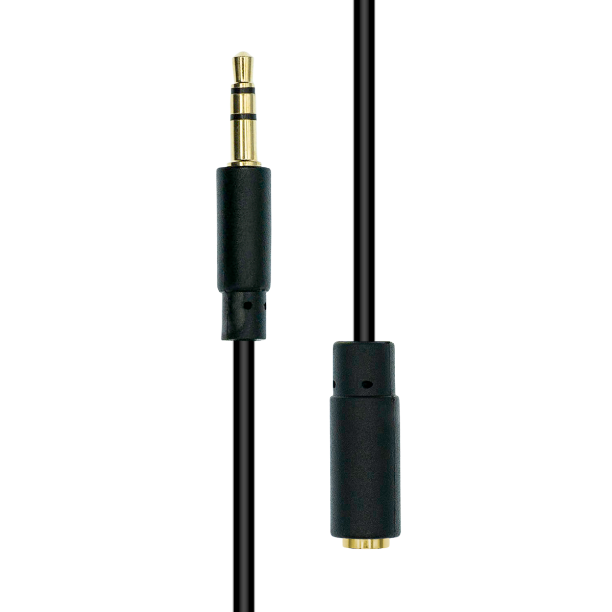 Mini-Jack 3-Pin Slim Extension Cable Black 10M