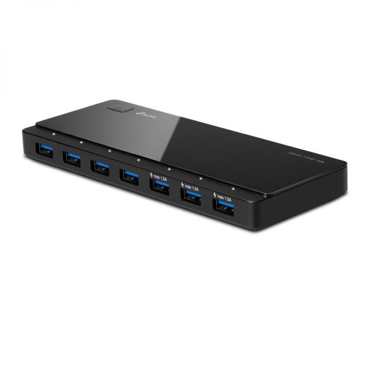 TP-LINK UH700 - 7-porttinen USB-hubi, 5000 Mbit/s tiedonsiirto - Musta - Lourun verkkokauppa