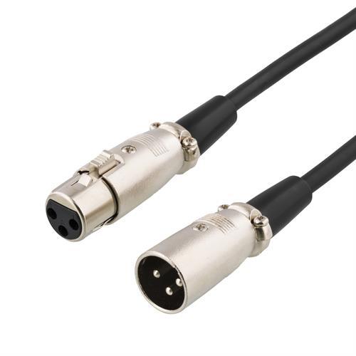 Deltaco XLR-äänikaapeli, 3-pin ur - 3-pin na, 20m, musta - Lourun verkkokauppa
